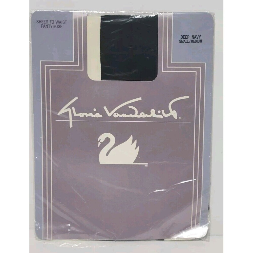 Vintage Gloria Vanderbilt  Sheer To Waist Pantyhose Deep Navy Size Small/Medium